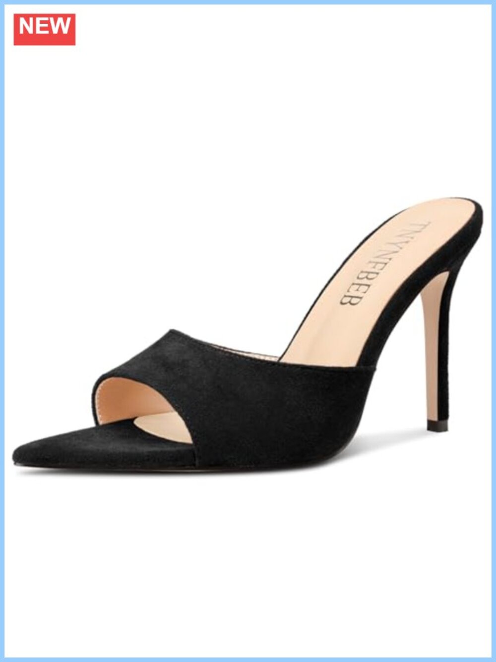 Women's Stiletto High Heel Pointed Open Toe Slingback Sandals Mules